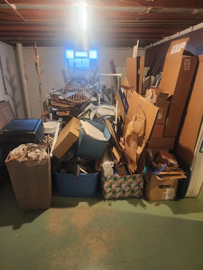 Roll-off dumpster container at job site for 8 Yard Dumpster Rental in North Riverside